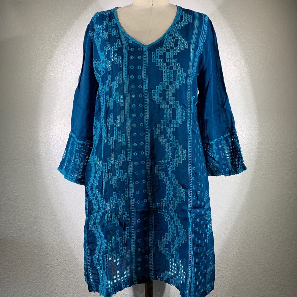 Johnny Was Nancy square eyelet tunic size M NWT